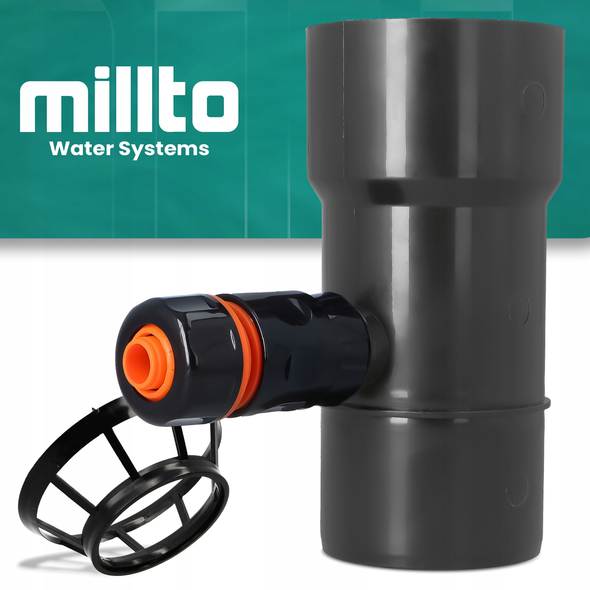 ŁAPACZ DESZCZÓWKI 90 MM ZBIERACZ WODY DESZCZOWEJ ODZYSKIWACZ RYNNY GRAFIT Marka Millto