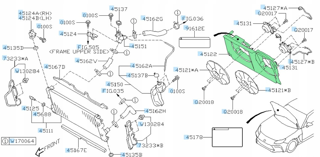 OBUDOWA WENTYLATORÓW SUBARU BRZ 2.4 ORYGINAŁ 2022-