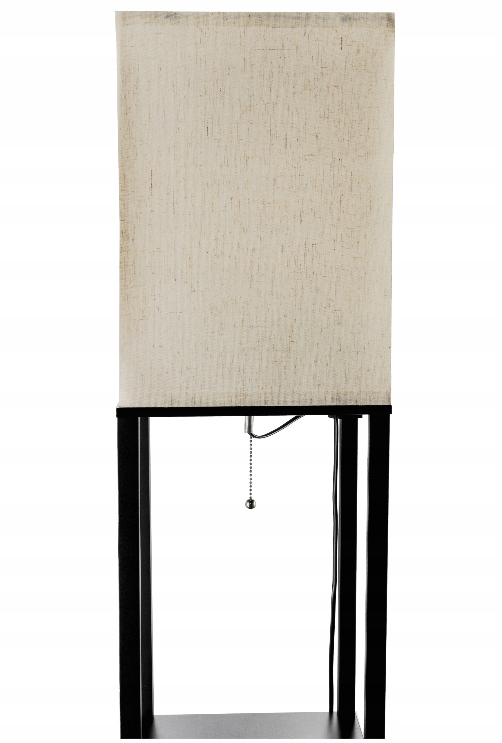 Lampa Stojąca Podłogowa Półka Regał Do Przechowywania 2w1 Czarna Led E27