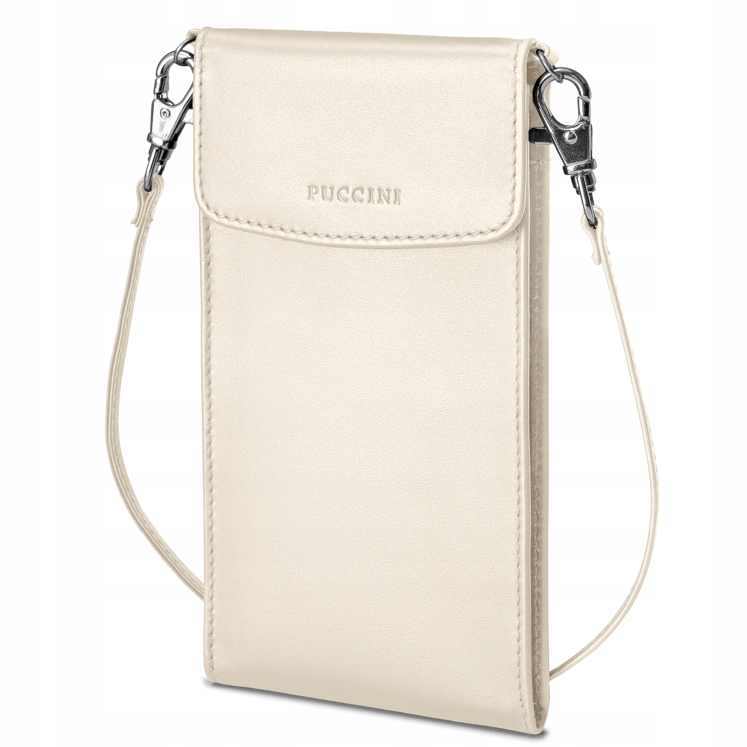 Dámská kožená kabelka na telefon Crossbody Béžová Puccini VC92525-6B
