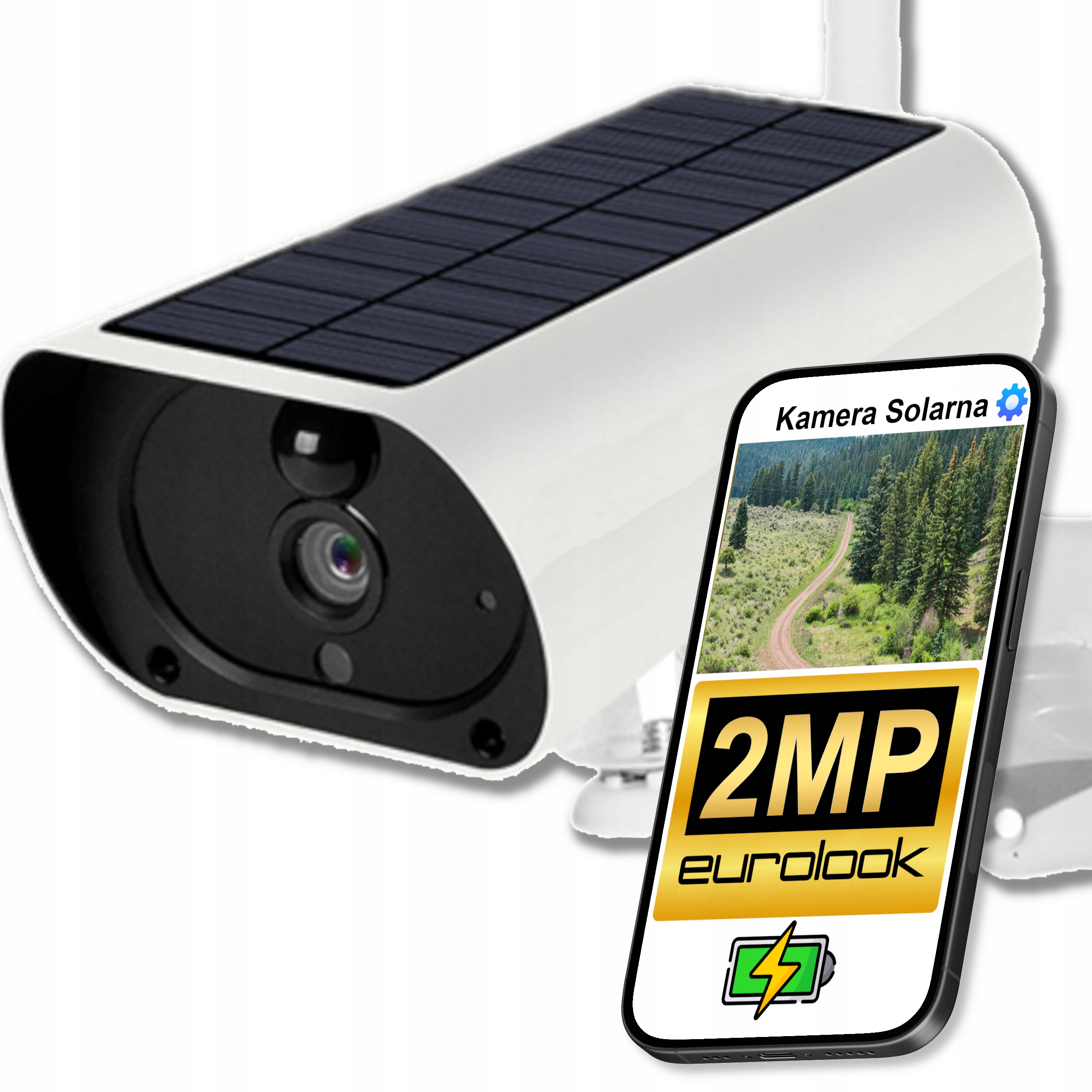 Venkovní Solární Wifi Kamera 2MPX Výkonná Baterie Panel 120° Notifikace