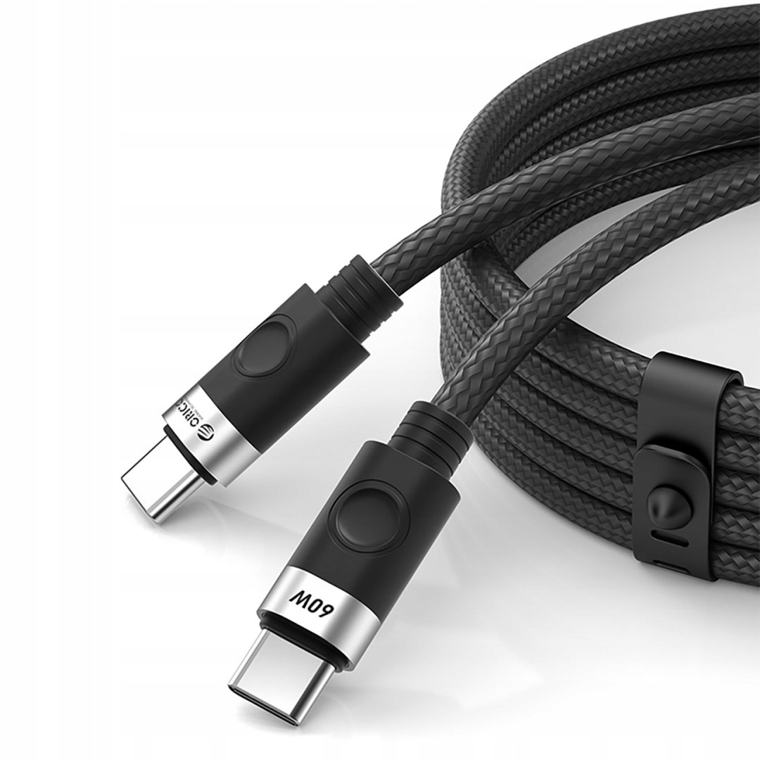 2x Kabel przewód CDX 60W 3A Power Delivery Usb-c 1m czarny