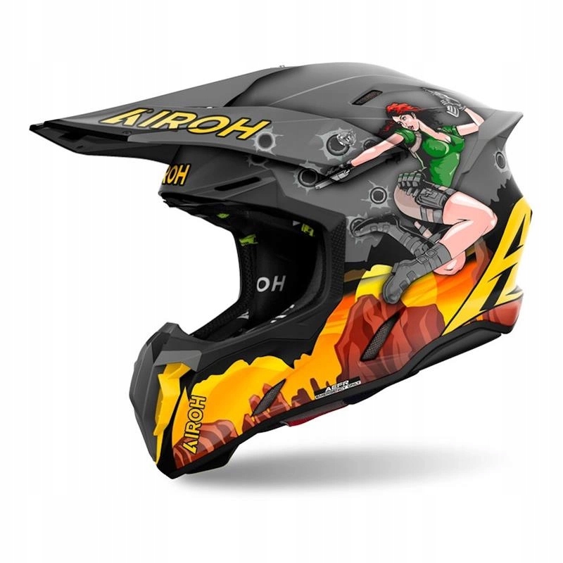 Prilba cross Airoh Twist 3 Adventure Matt šedá oranžová zelená Darčeky