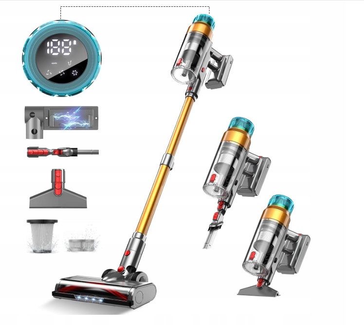 Vysavač 600 W, 55 kPa, Oled displej