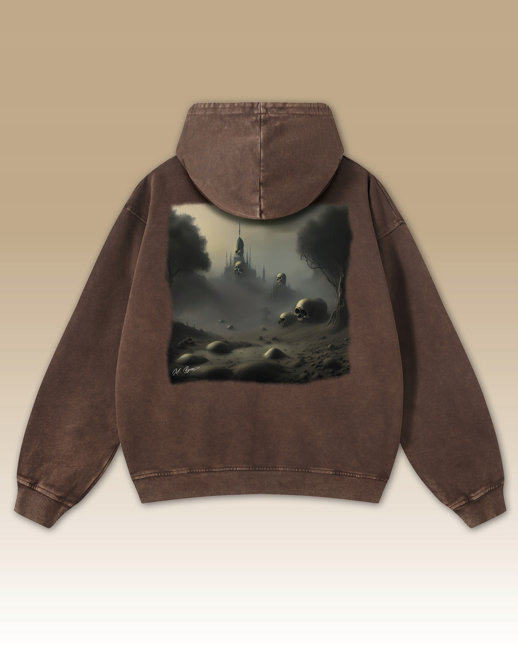 Mikina Beksiński Castle Skull s potiskem XXL