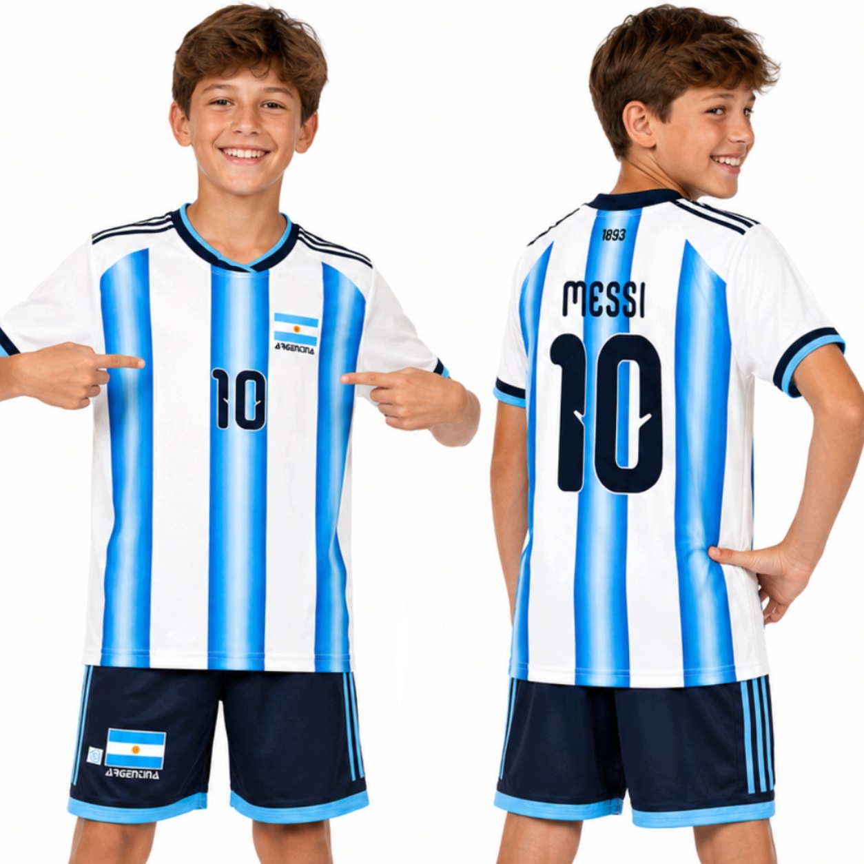 Messi Argentyna – Strój Piłkarski – Komplet Dziecięcy 146 CM