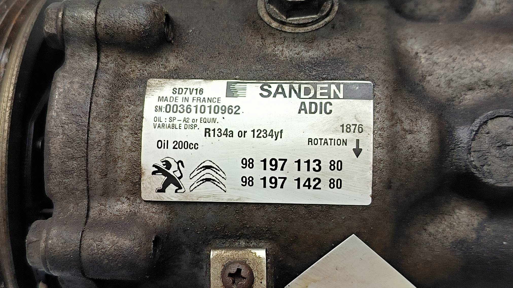 Klimakompressor klimaanlage 9819711380 CITROEN JUMPER III
