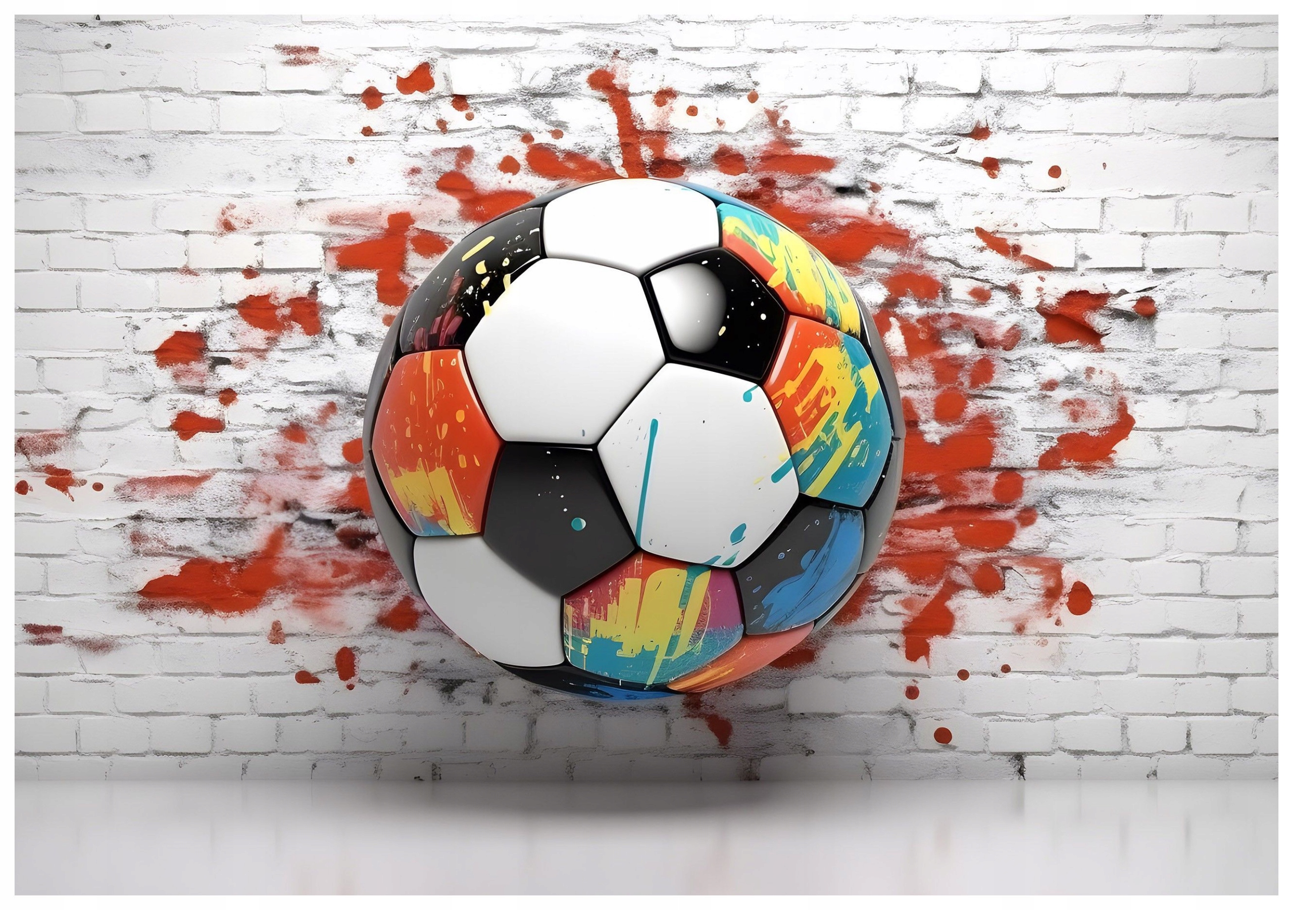 Fototapeta Míč na cihlové zdi barevné barvy dynamika 254x184 lepidlo