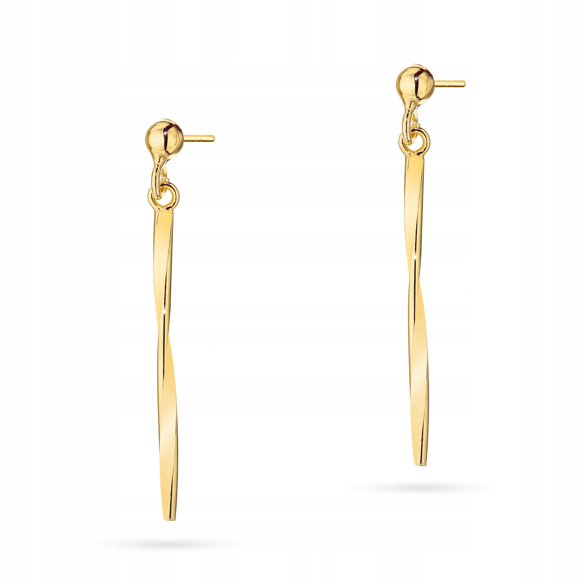 Pozlacené Stříbrné Náušnice Dámské ryzost 925 Kuličky Zkroucené Nosníky Tyčinky