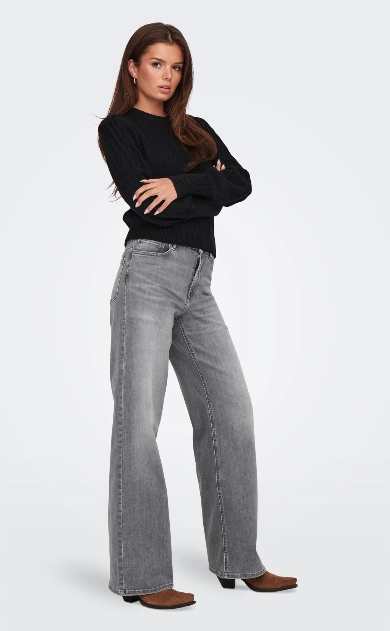 Only Šedé Džíny Mom Jeans S Oděrkami Dlouhé XL 7DA