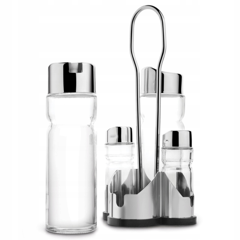 

Pojemniki Na Przyprawy szklane ze stojakiem 5 el.