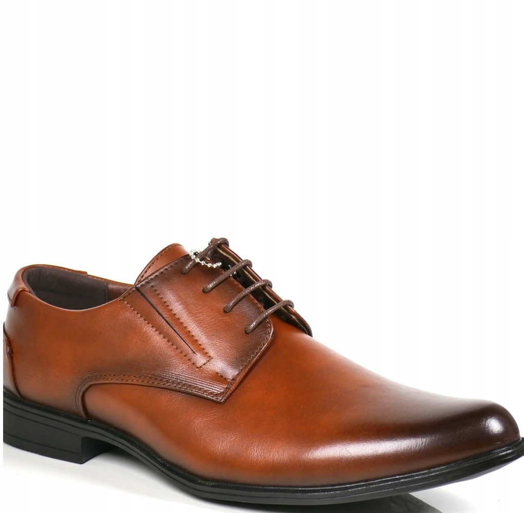 Společenské Polobotky Tmavě Hnědé Elegantní Pánské Hladké Pantofle 45