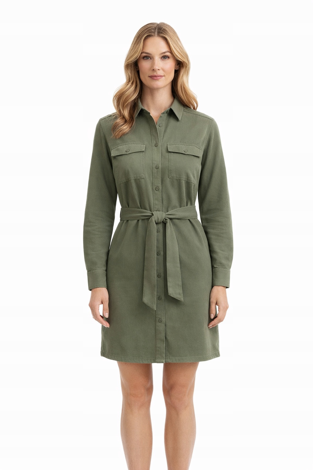 Pepe Jeans Košilová Šaty S Páskem Khaki M I4B