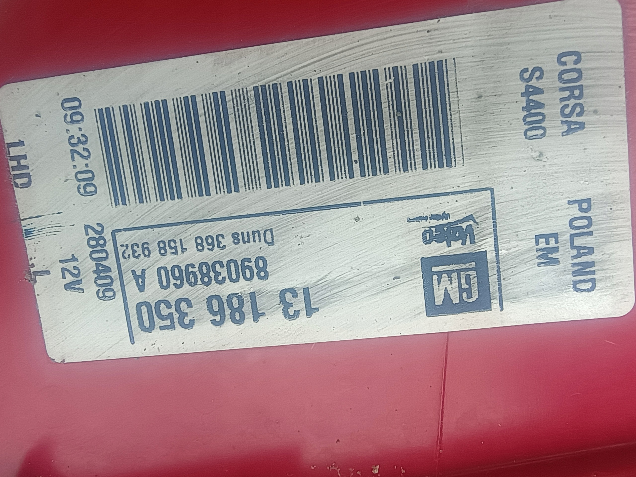 light rear part left OPEL CORSA D