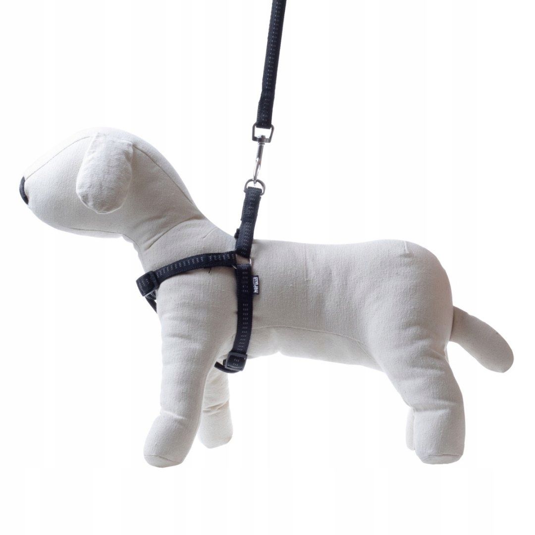 

Smycz+szelki Soft Style zestaw dla psaczarne odbla