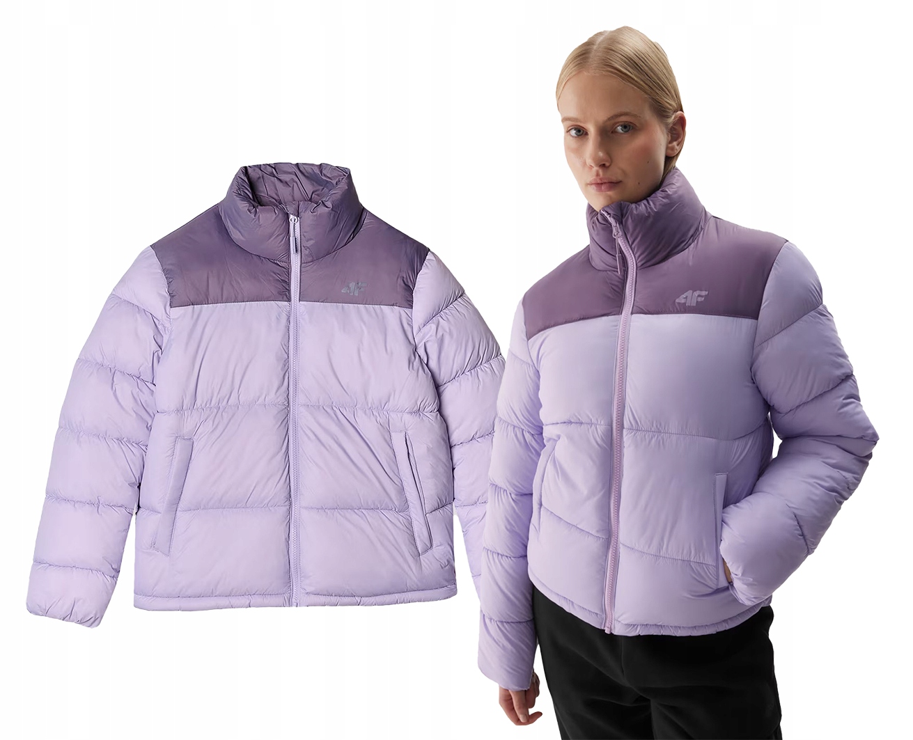 Dámská zimní péřová bunda 4F F469 52S bez kapuce fialová S