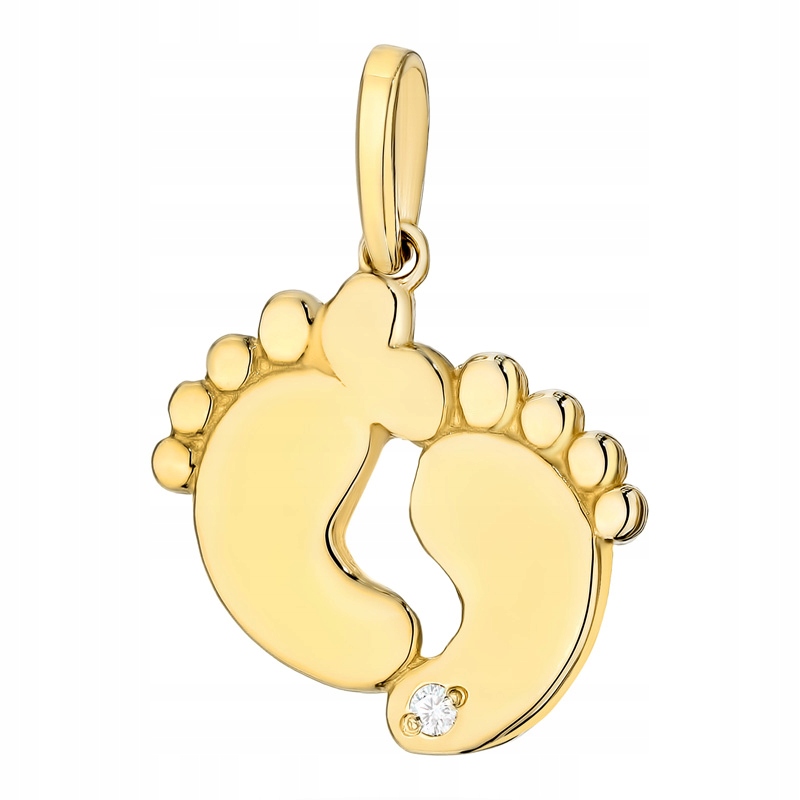 Zlatý Přívěsek Přívěsek pr. 585 Nožičky pro maminku s briliantem 0,005ct 14k