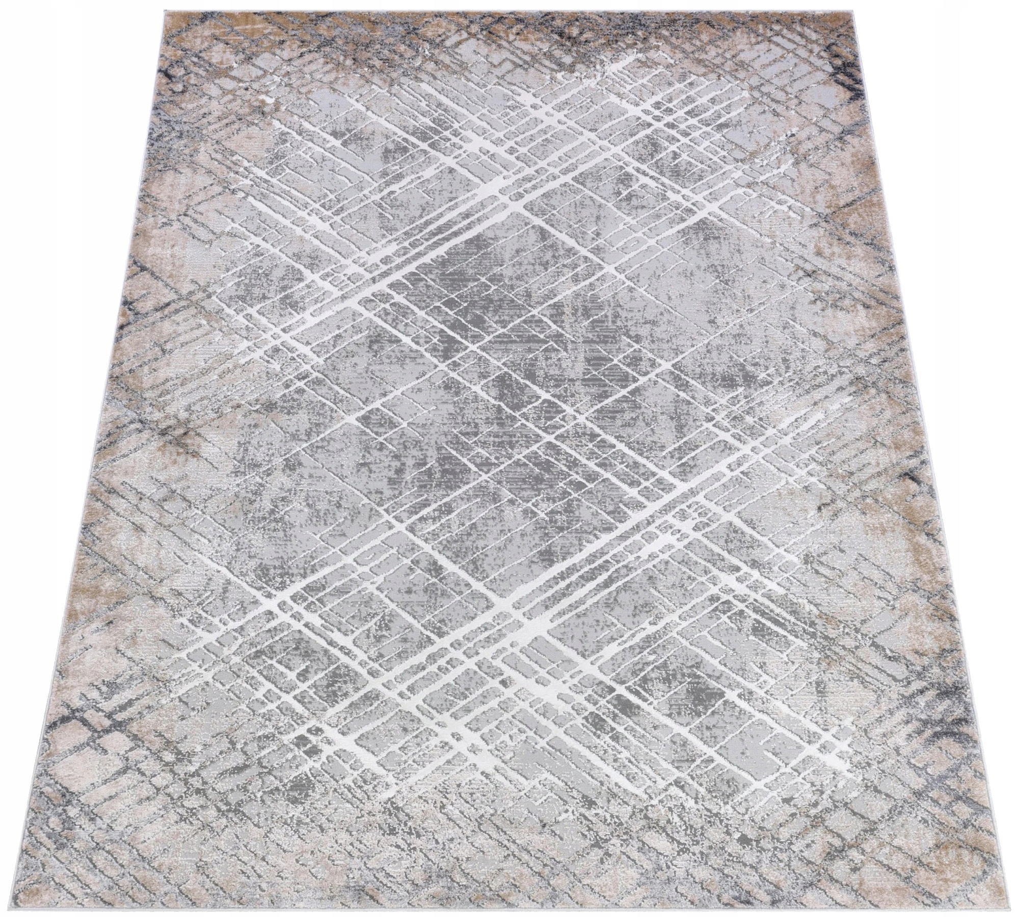 Koberec Komo 200x300 Stylový Moderní s Leskem šedý béžový w12