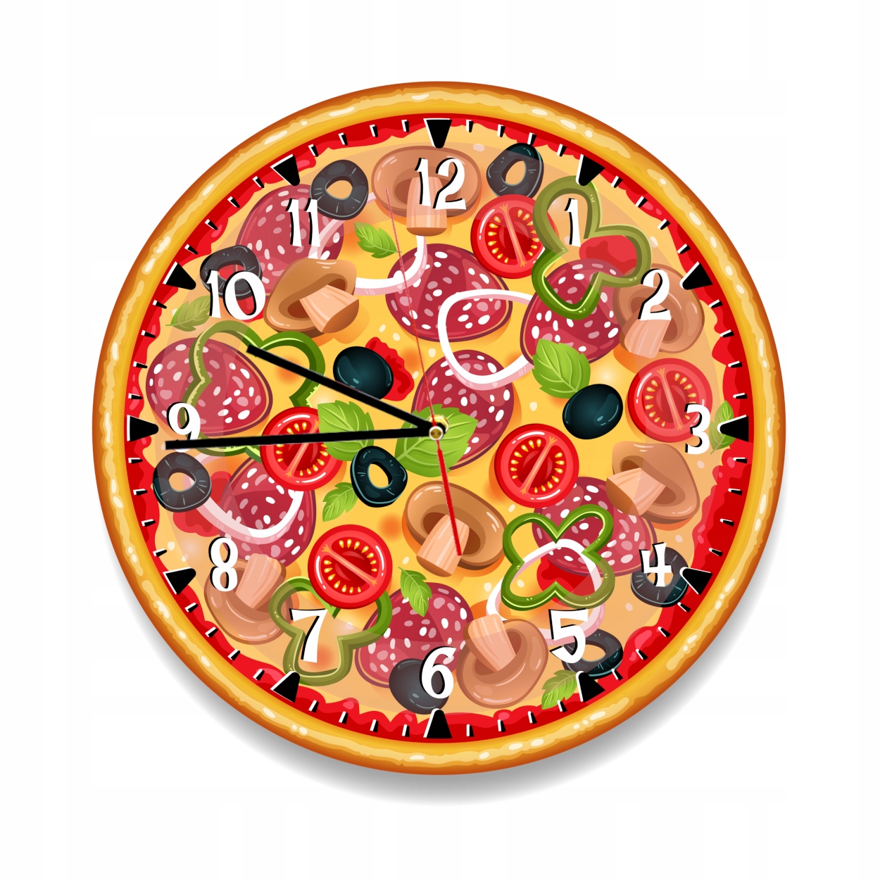 

Duży zegar Pizza na ścianę kształt pizzy 48 cm