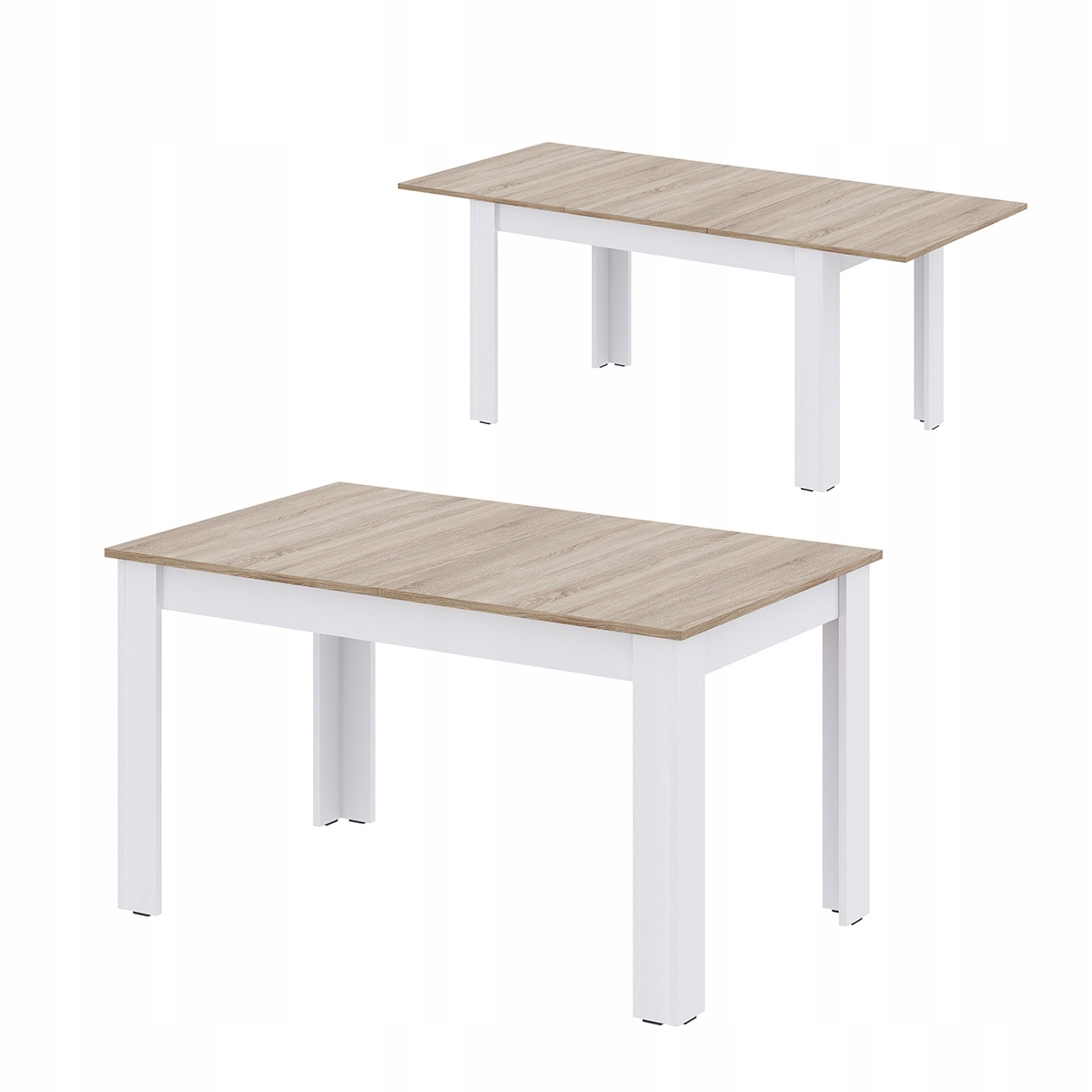 Rozkládací stůl Loft 80x140/195 cm do jídelny dub sonoma bílý