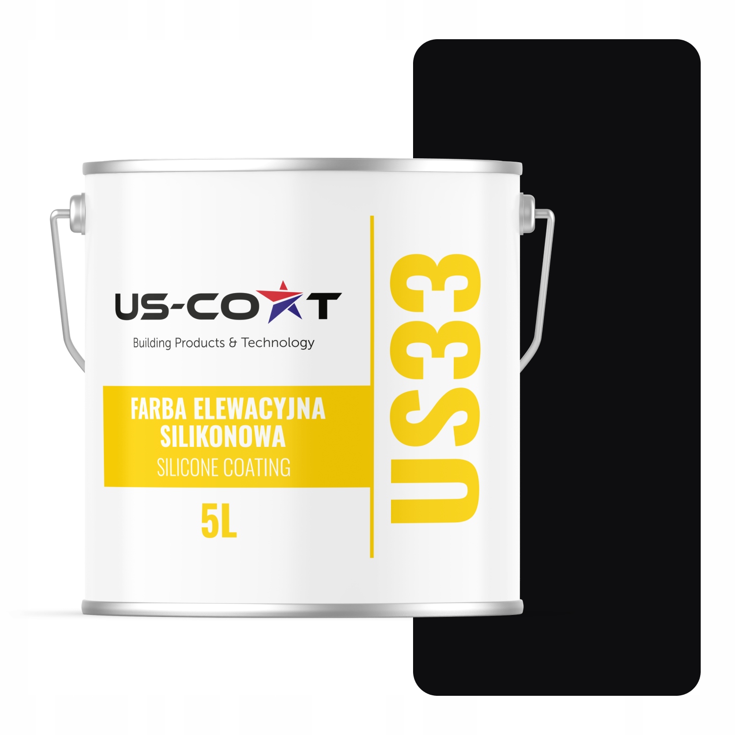 Farba Elewacyjna Silikonowa Fasadowa Czarny Głęboki RAL9005 Uv 5L Producent