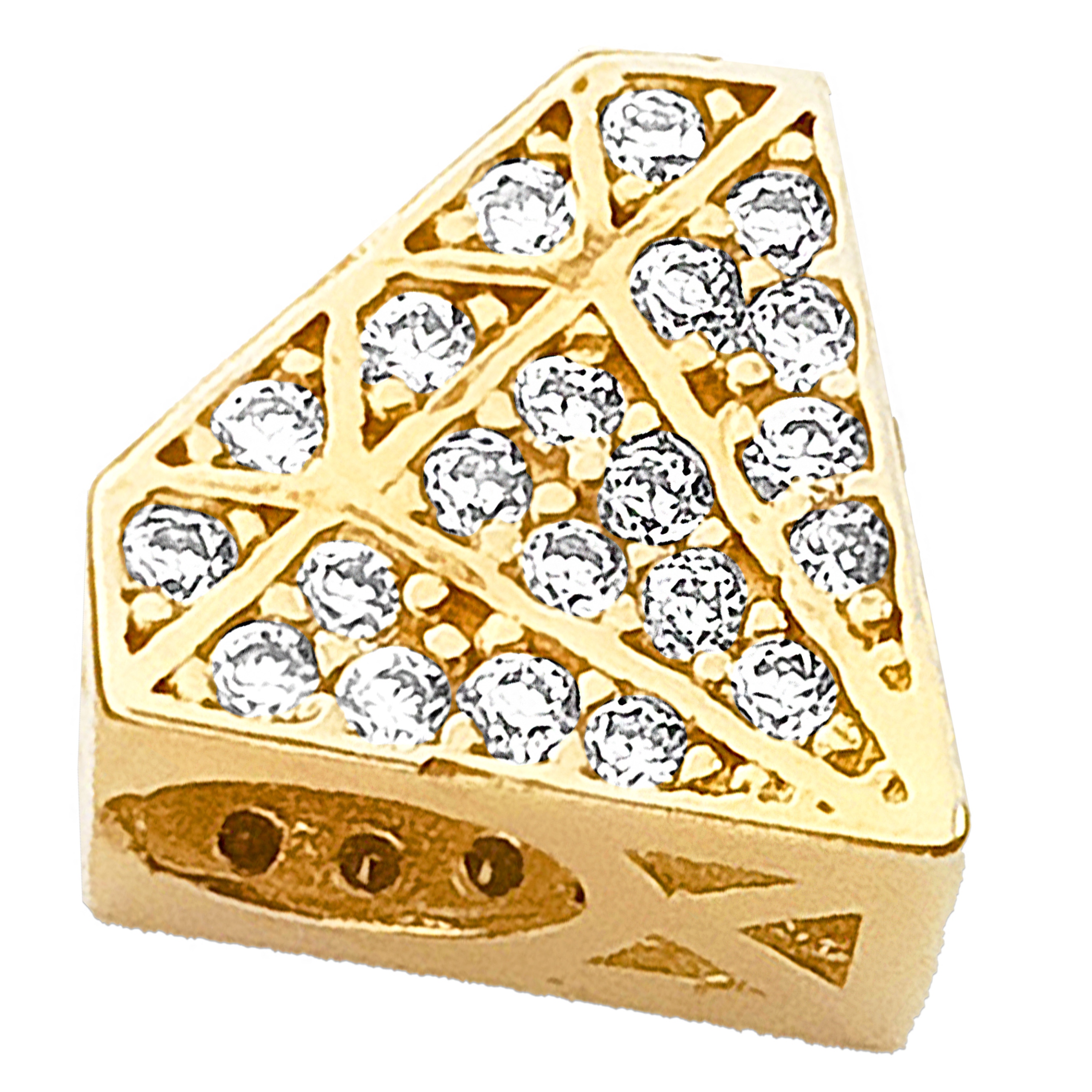 Zlaté korálky 585 k náramky, vzor diamant s zirkony pro ženy