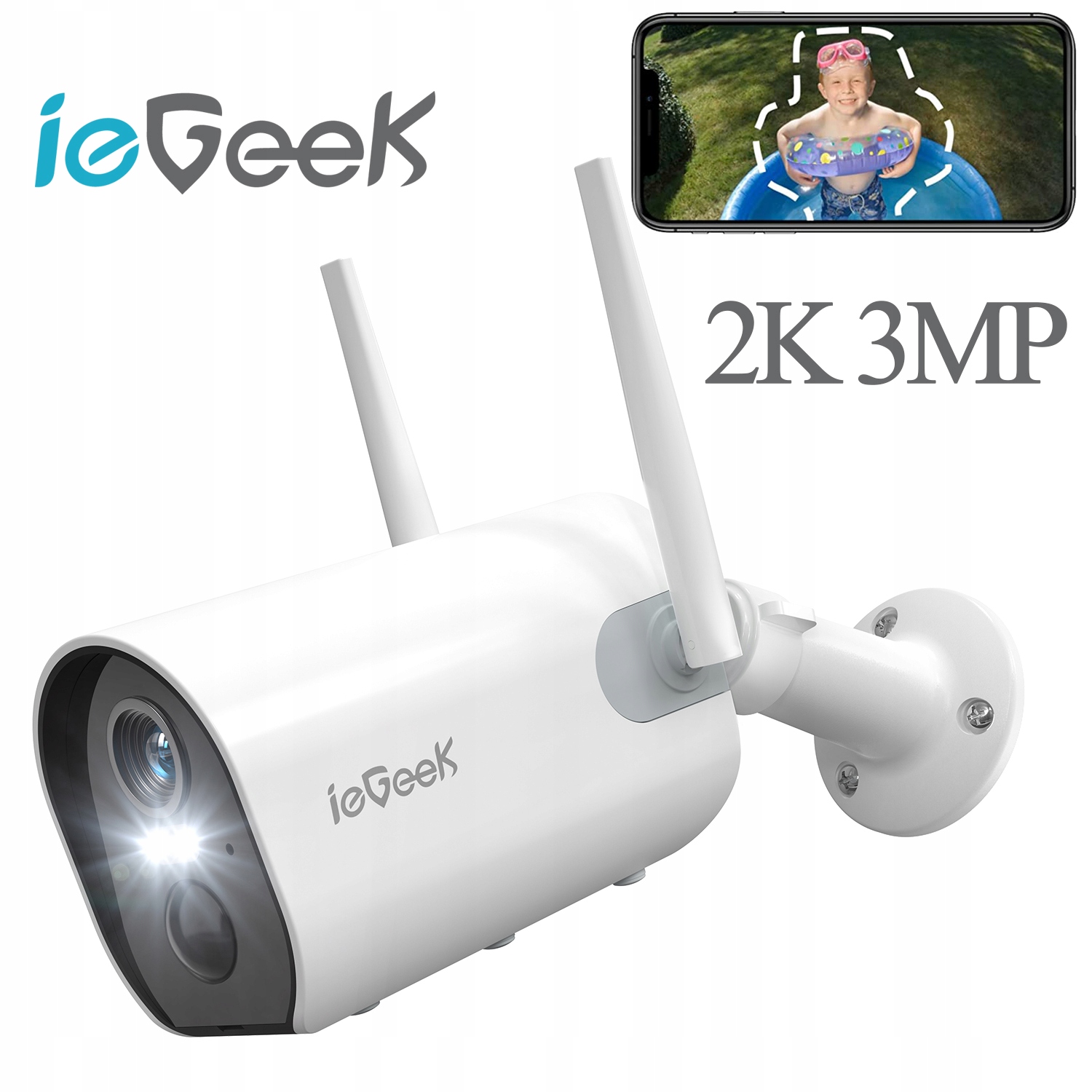 Venkovní WiFi kamera Kamery 15000 mAh Akumulátor 2K 3MPx 4x Zoom