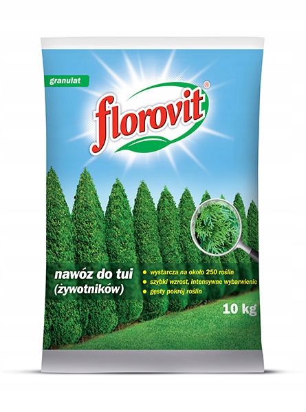 

Tuje iglaki żywotniki granulat 10 kg nawóz Florovi