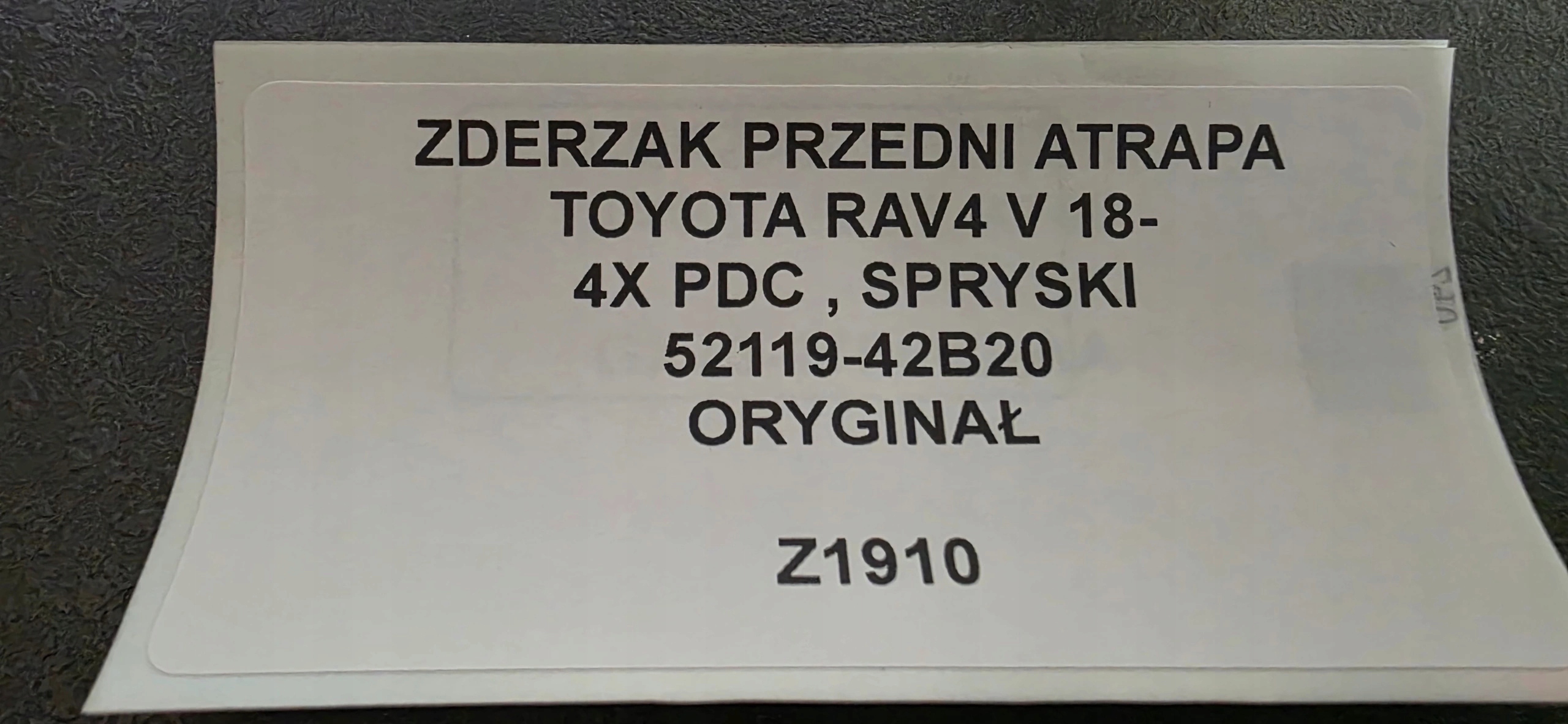 front bumper grille TOYOTA RAV4 V 18- 4XPDC washers 52119-42B20