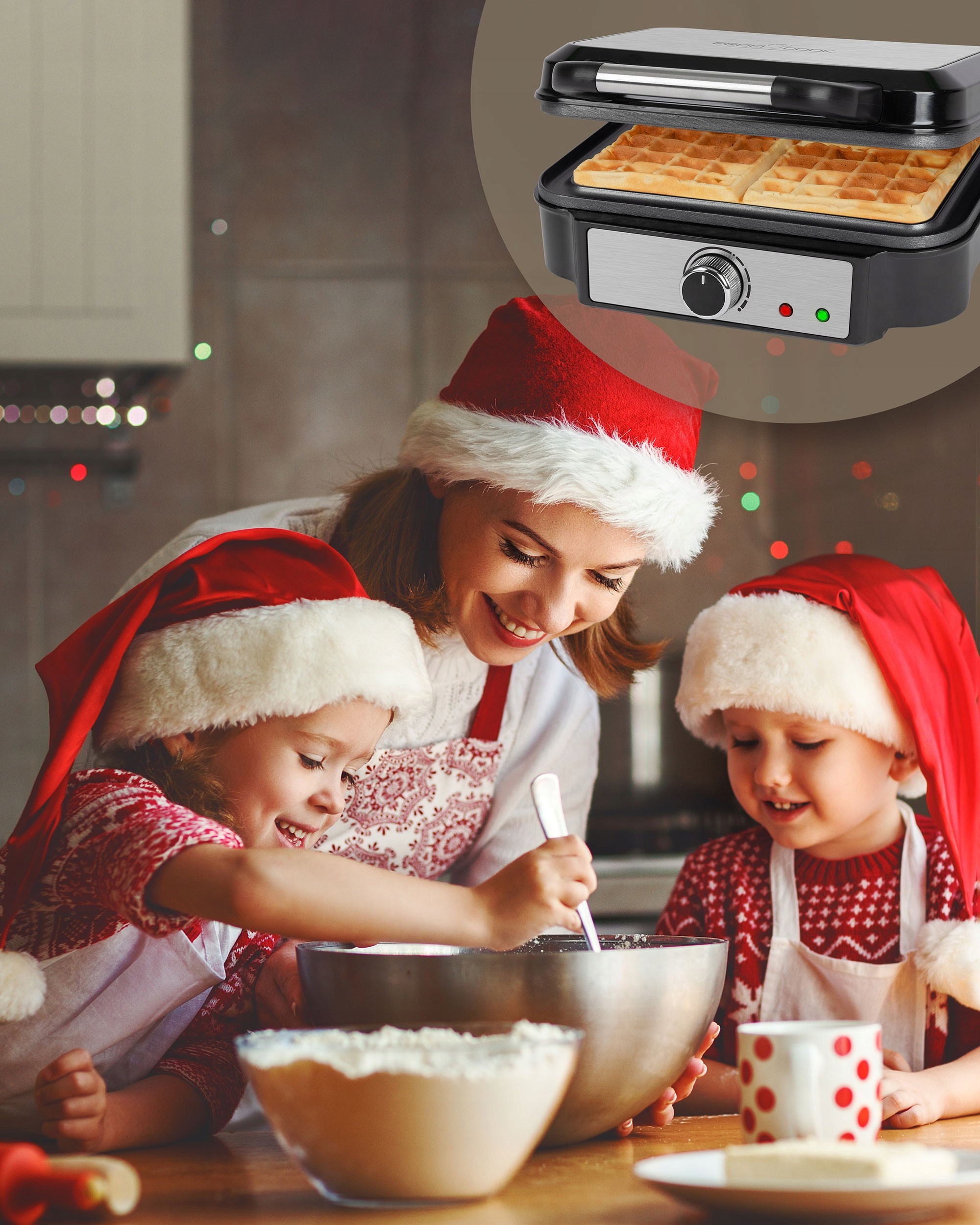 MOCNA GOFROWNICA 2 DUŻE CHRUPIĄCE GOFRY PROFICOOK Moc 1000 W