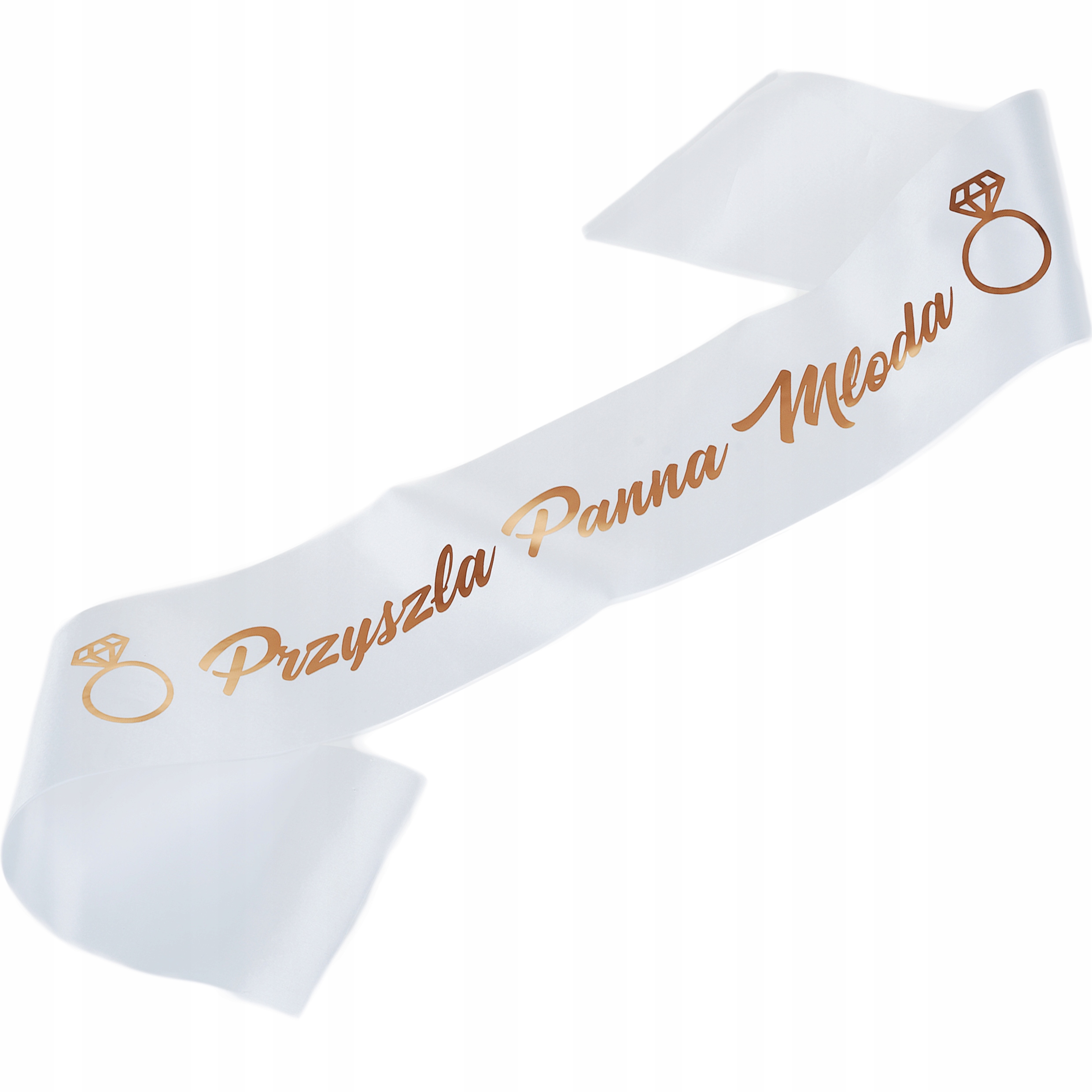 BIAŁA SZARFA ROSE GOLD PANNA MŁODA PANIEŃSKI ch