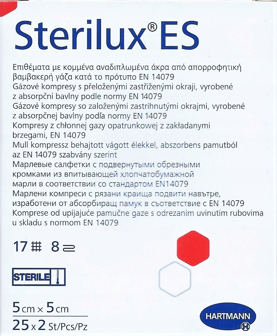 

Hartmann Sterilux Es 5x5cm 25x2szt. jałowe 17n, 8w