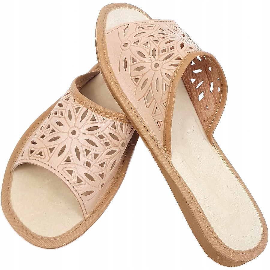 Pantofle Skóra Damskie Odkryte Góralskie * 37* Rozmiar 37