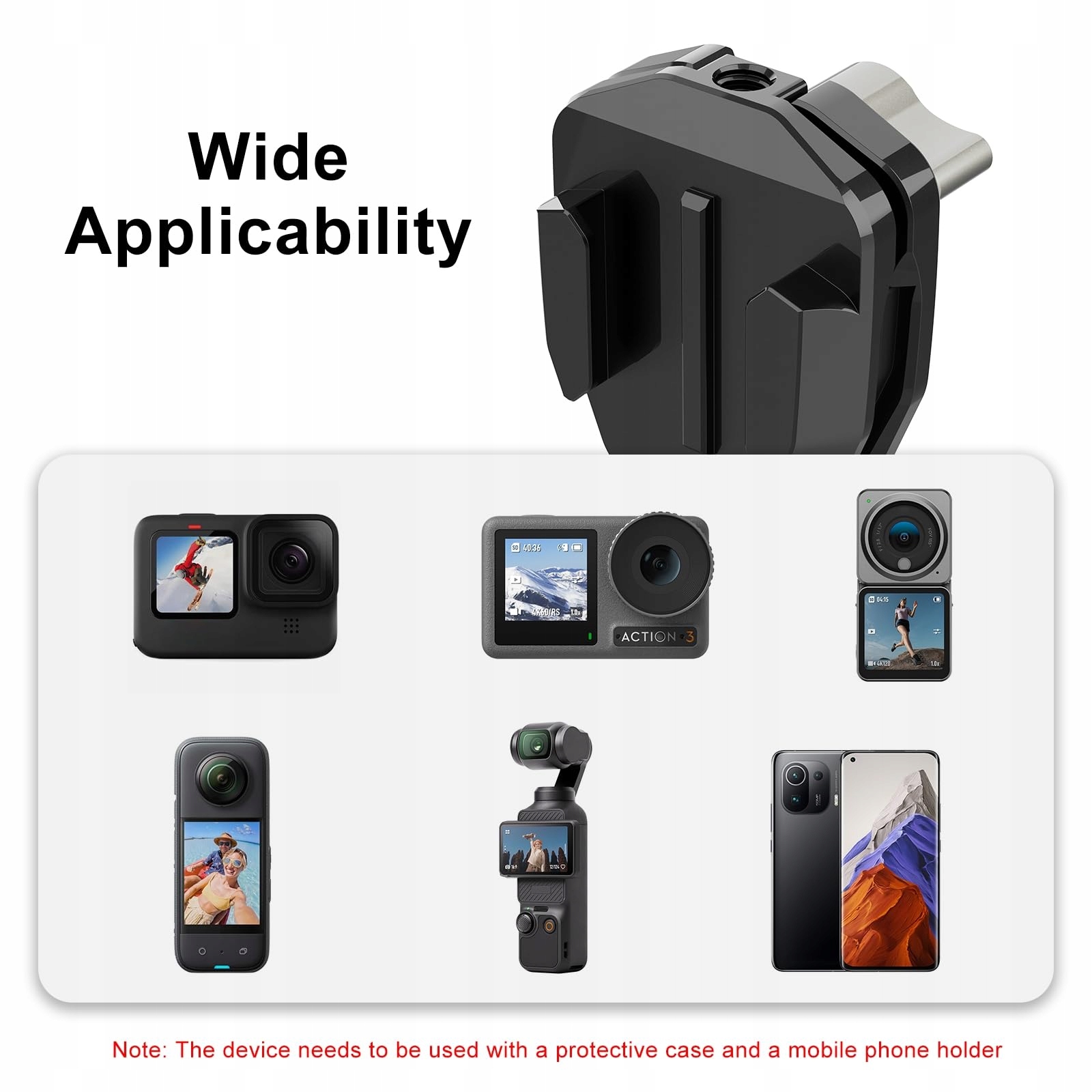 PULUZ Uchwyt Motocyklowy Do Kamer GoPro DJI Insta360 Aluminiumowy — miniatura 6