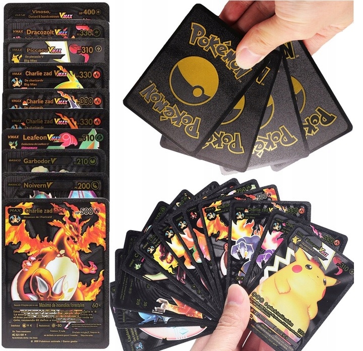 

Czarne Karty Pokemon Zestaw 55PCS Kolekcjonerskie