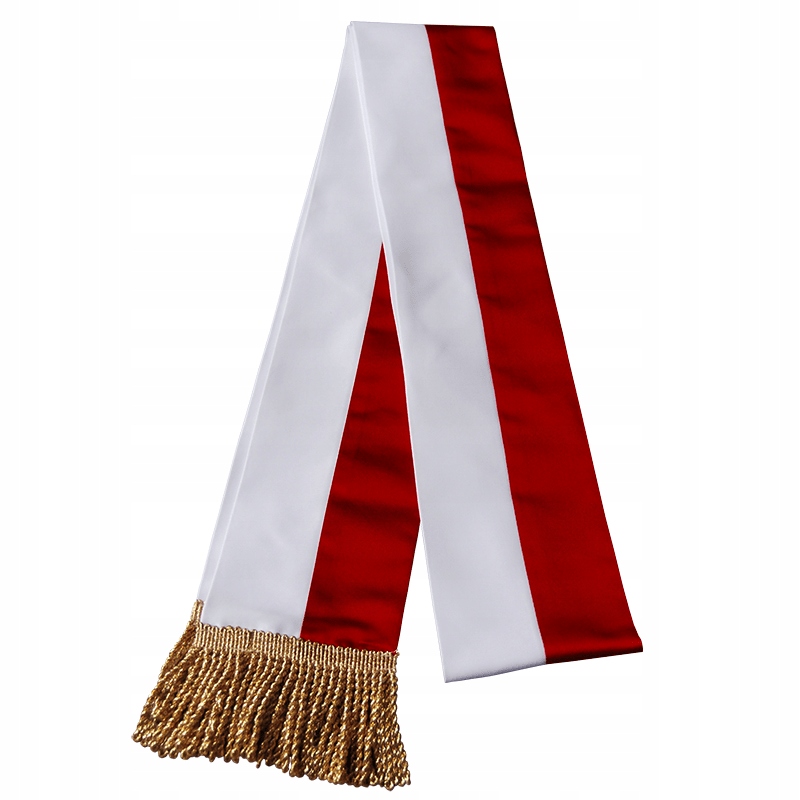 Bílo-červená šerpa pro stěžejní poštu 14 cm