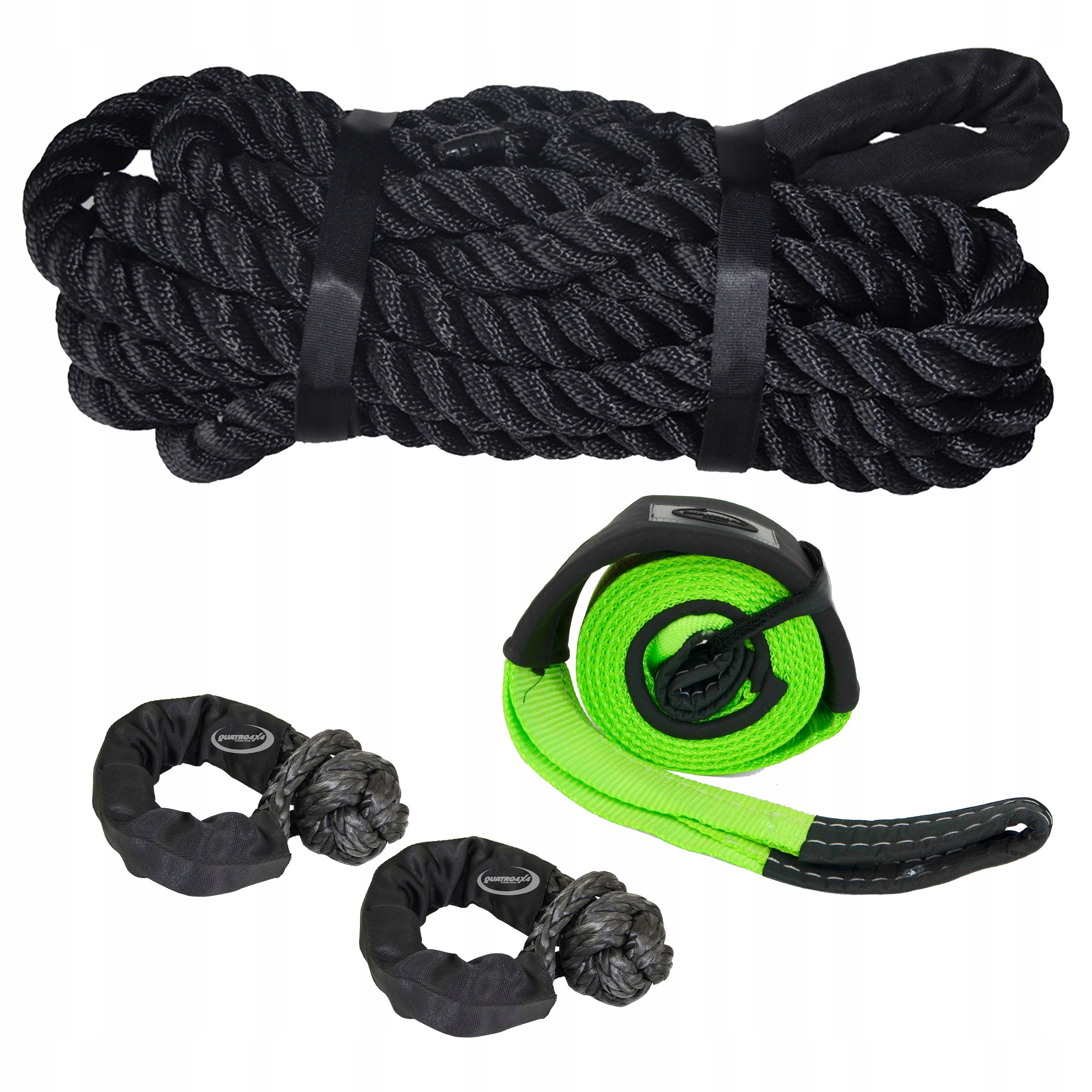 Kinetická šnúra 8 m 28 mm 16 t páska 3 m 75 mm 12 t 2 x šekel 14 x 600 mm Snake