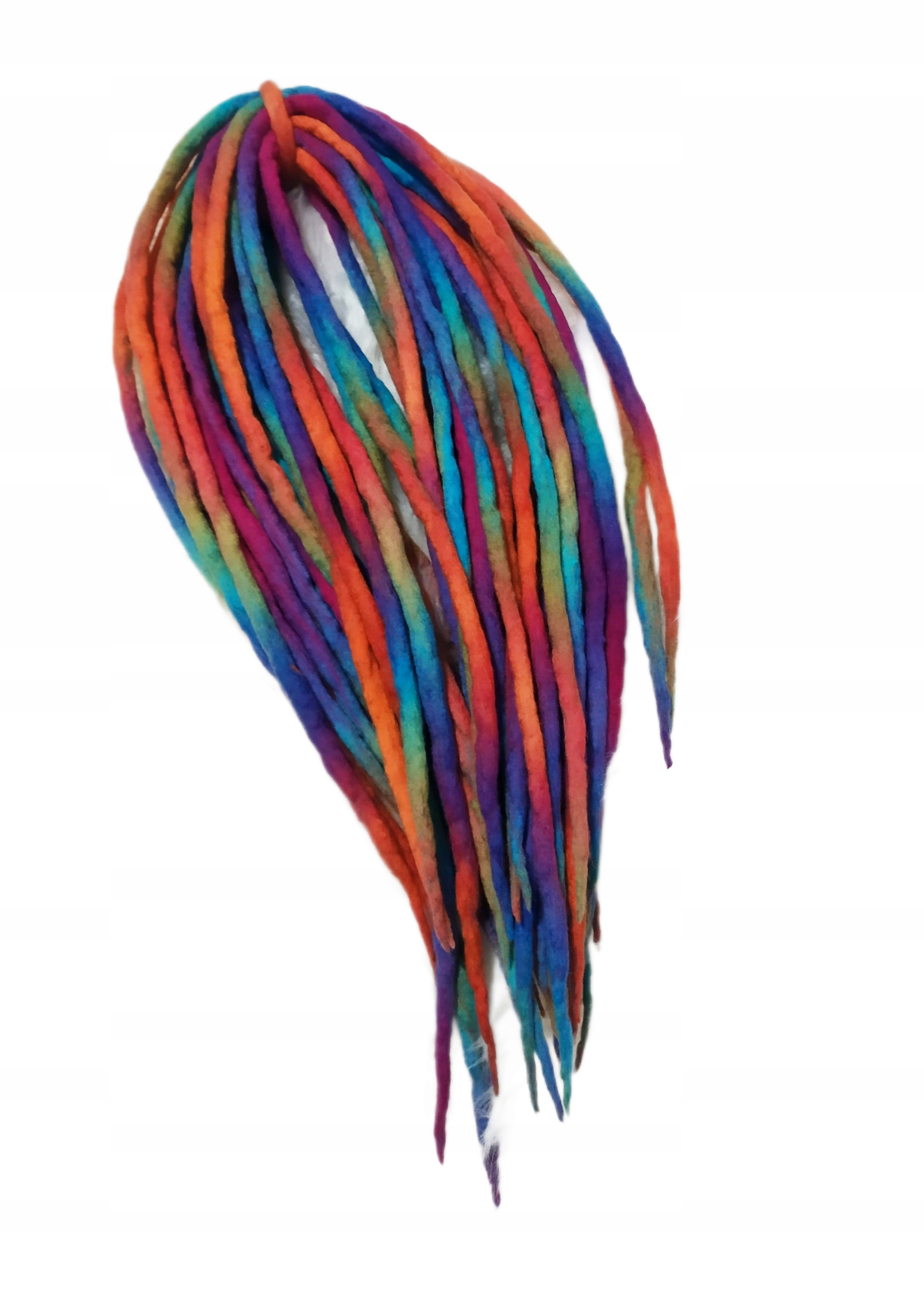 Vlněné pastelky Dredy, vícebarevné duhové, Duhová Víla, 10 kusů