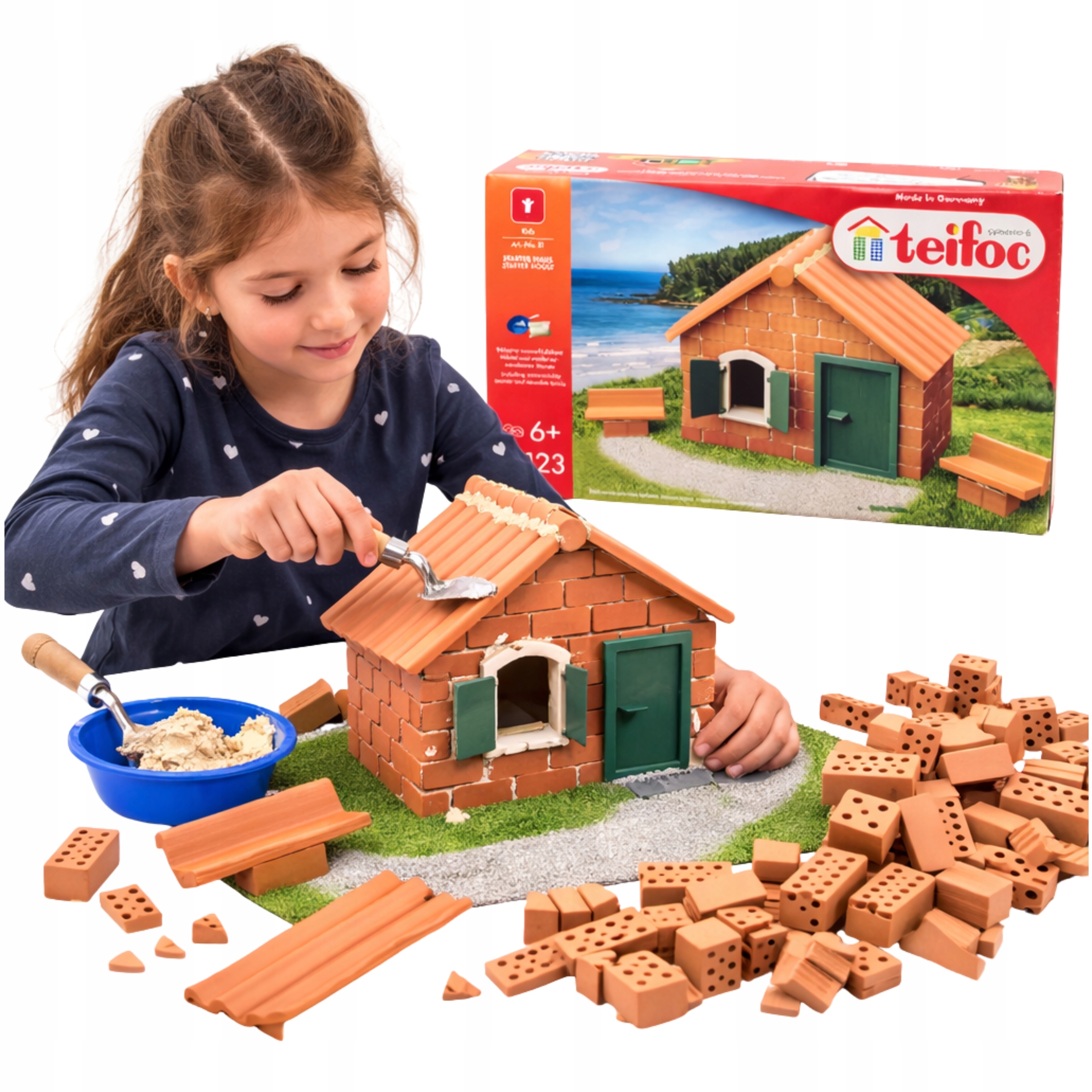 Klocki Konstrukcyjne Cegiełki dla dzieci Teifoc Starter House 123 elementy