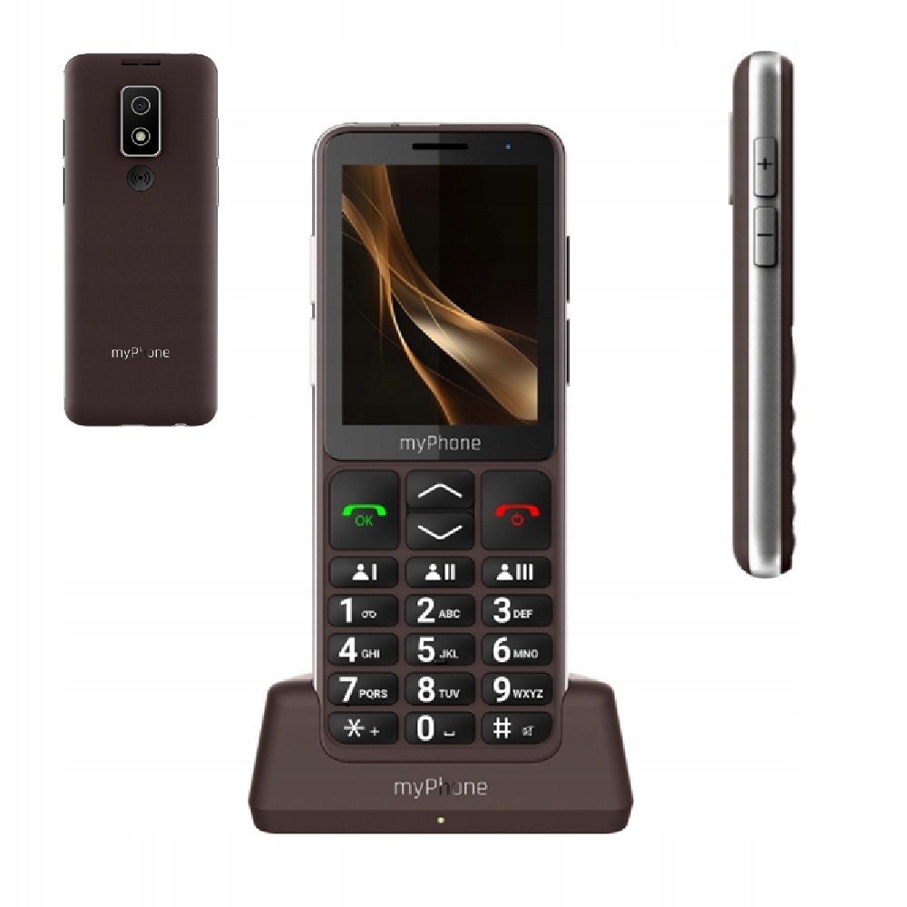 Telefon komórkowy dla seniora myPhone Bueno Lte Praline Collection brązowy