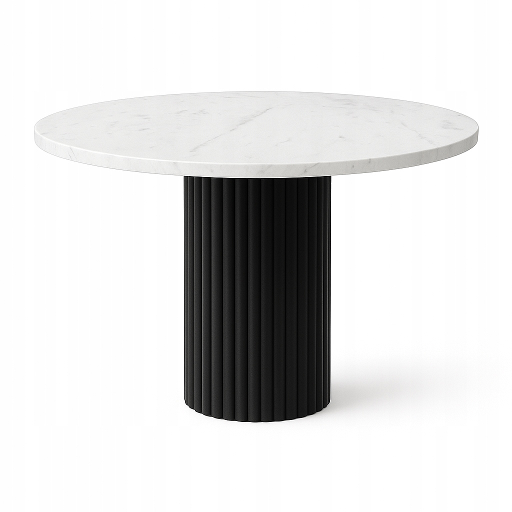 Stůl s kulatou deskou, stůl Mramor Bílý 100 cm, kulatý stůl do kavárny