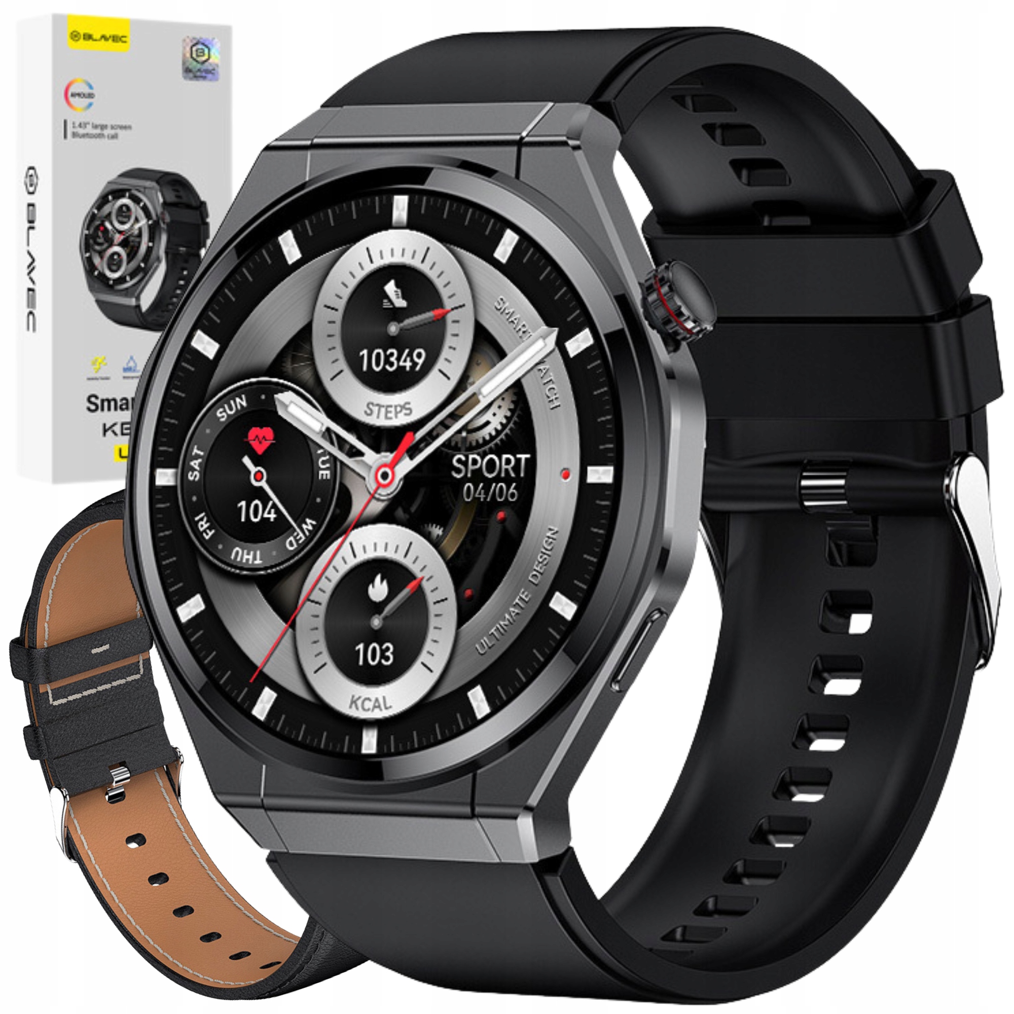 Smartwatch Zegarek Wodoodporny Sportowy Hd Amoled Polskie Menu Rozmowy