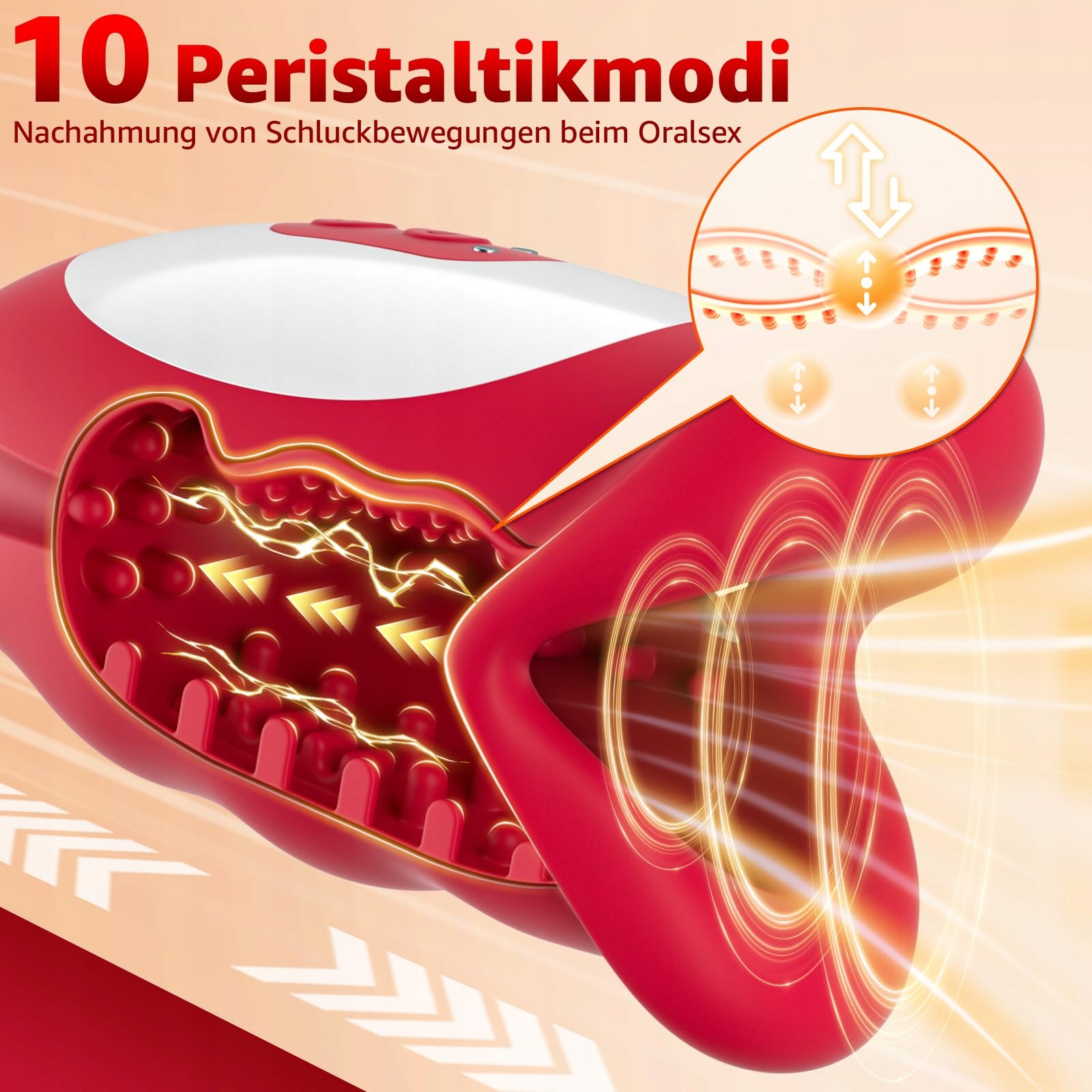 Masturbator 10 trybów wibracji, 3 silniki, stymulator 360° — miniatura 2