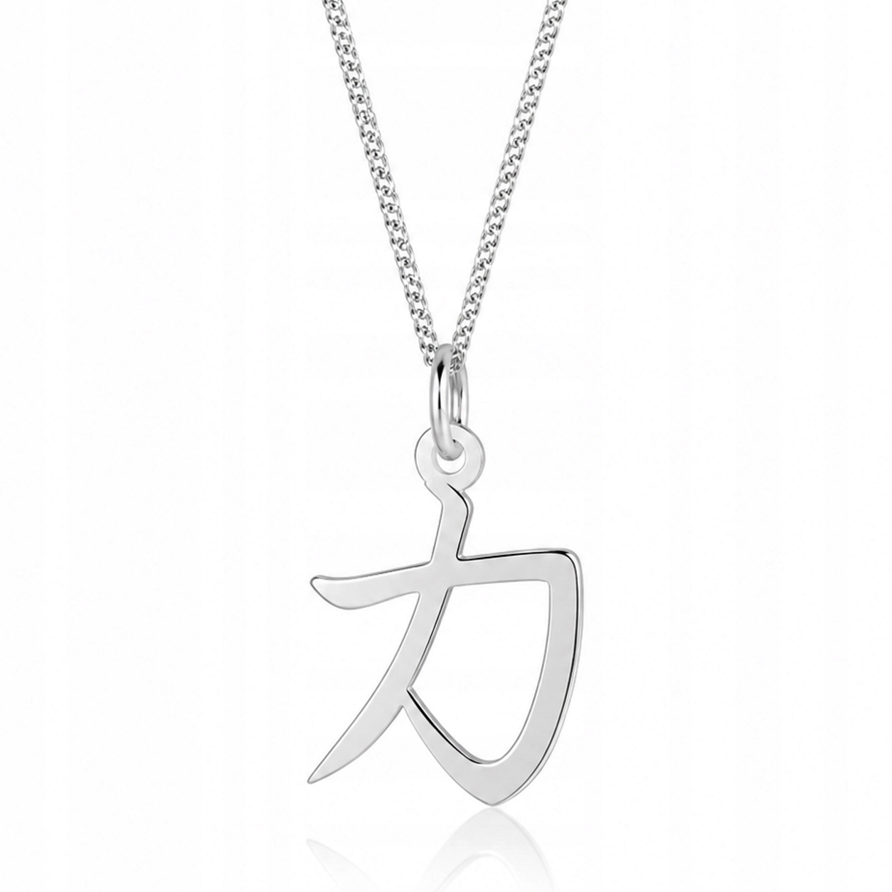 Kanji Japonský Znak Síly Síla Stříbrný náhrdelník pancíř stříbro 925
