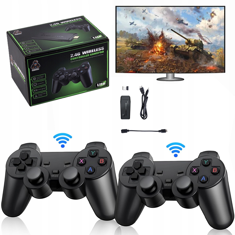 Konsola Retro Hdmi 20 000 Gier Tv Emulator Telewizyjna 2 Pady Bezprzewodowe