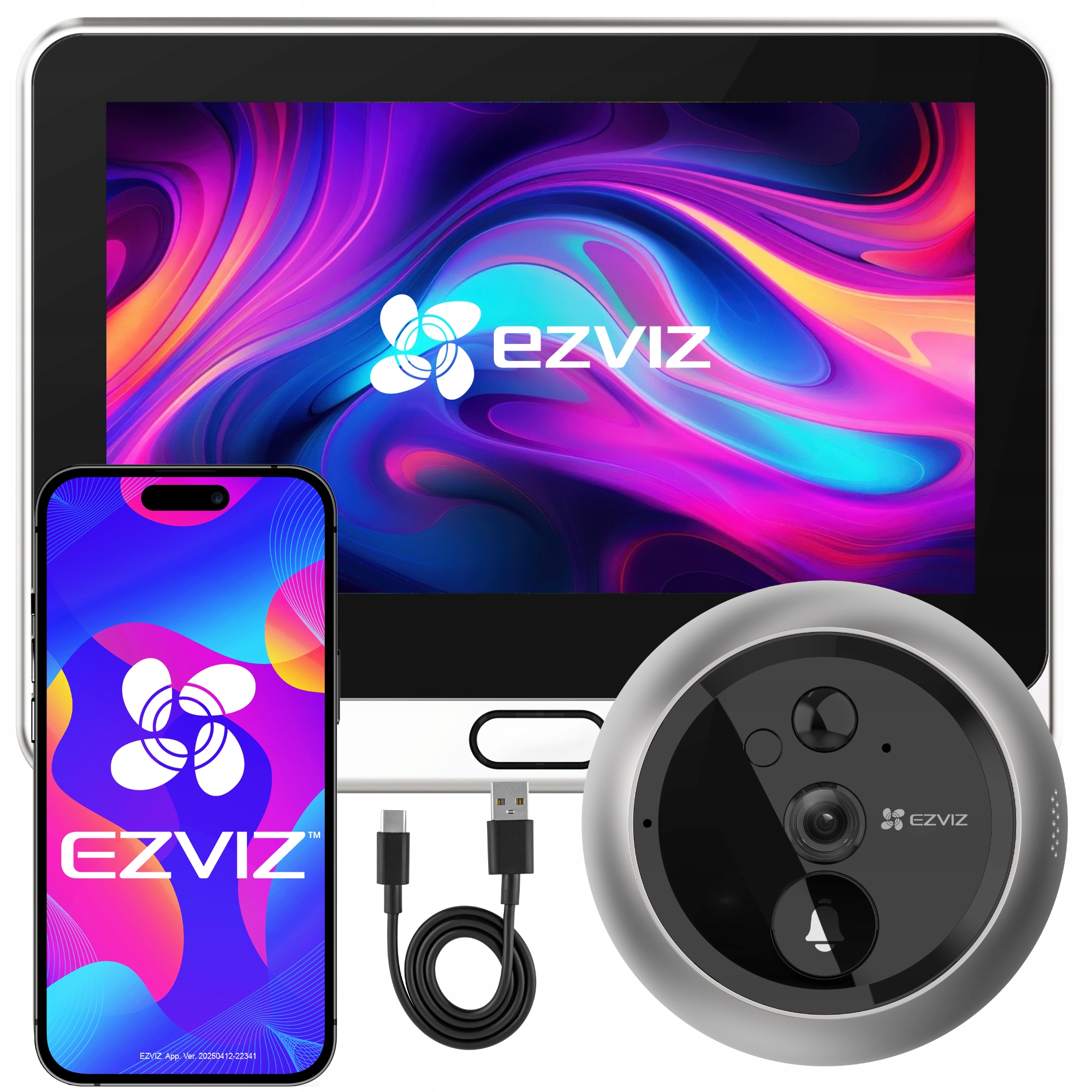 Elektronický hľadáčik Ezviz DP2C Zvonček s WiFi kamerou Aplikácia Ezviz