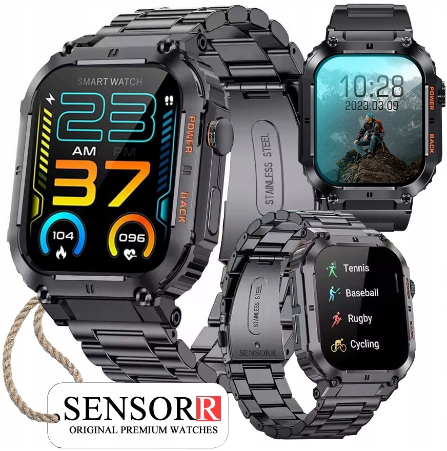 Výkonné Vojenské Pánské Hodinky Chytré Hodinky Hovory Sms Originální Sensorr Pl