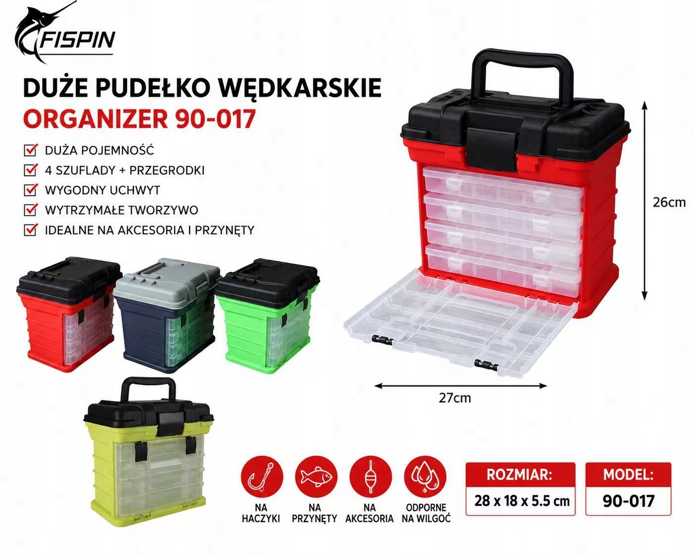 Fispin Velká Krabička Organizér na příslušenství a návnady