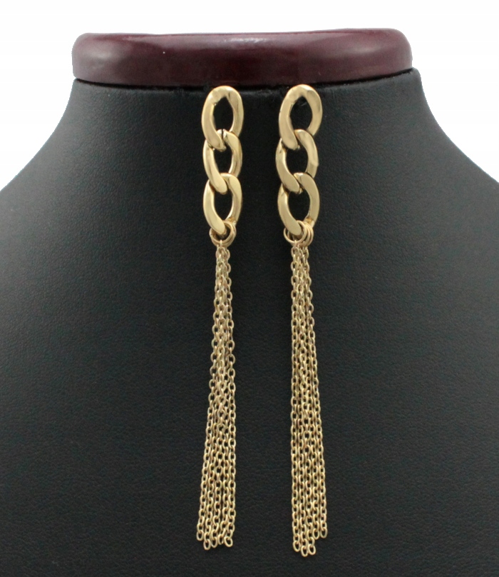 

Kolczyki Złote Długie Łańcuszki Chain Stal 316 L