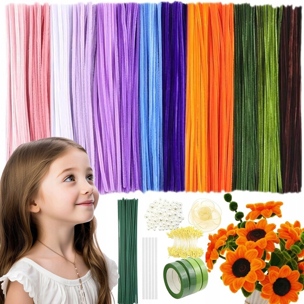 Ozdobné Drátky Kreativní Floristické Nadýchané Vytěráky 13 Barevné 800 Ks